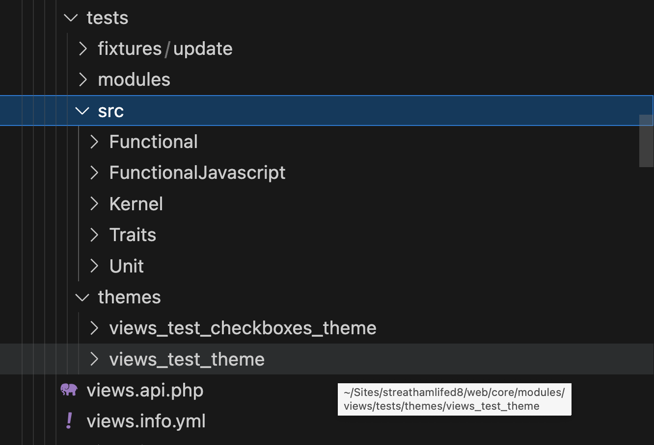 Views module tests