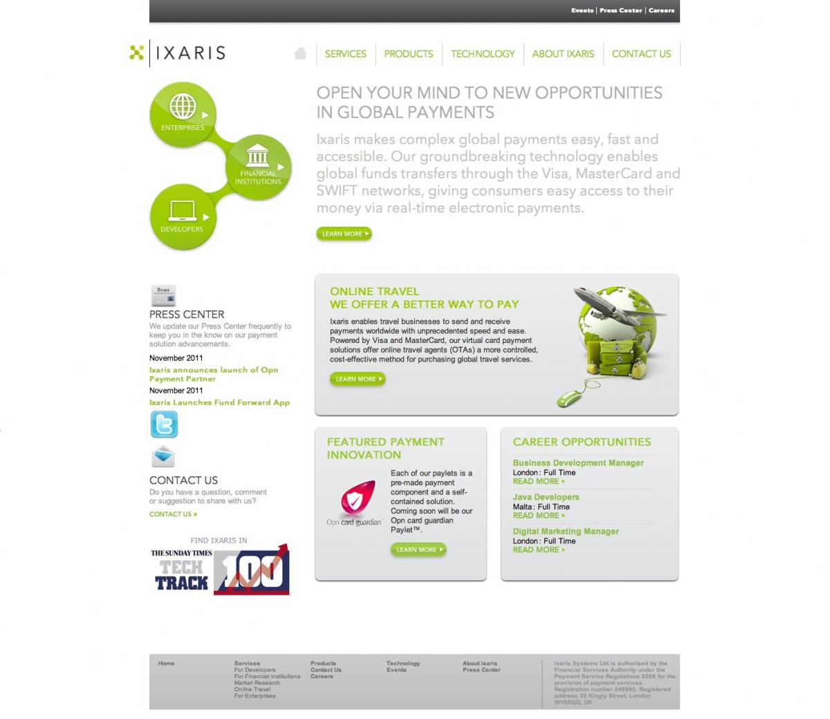 Ixaris Home Page